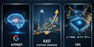 A 2026 stock market graphic featuring Alphabet, iFAST, and UMS logos with the headline: Beyond Momentum